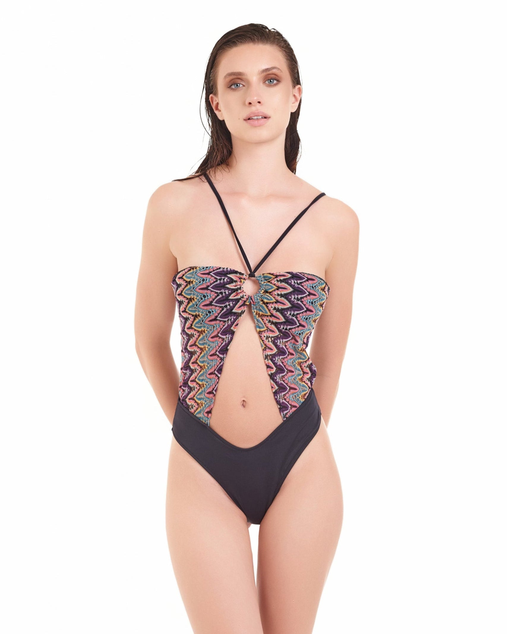 Costume intero Cotazur in macramè fantasia zig zag
