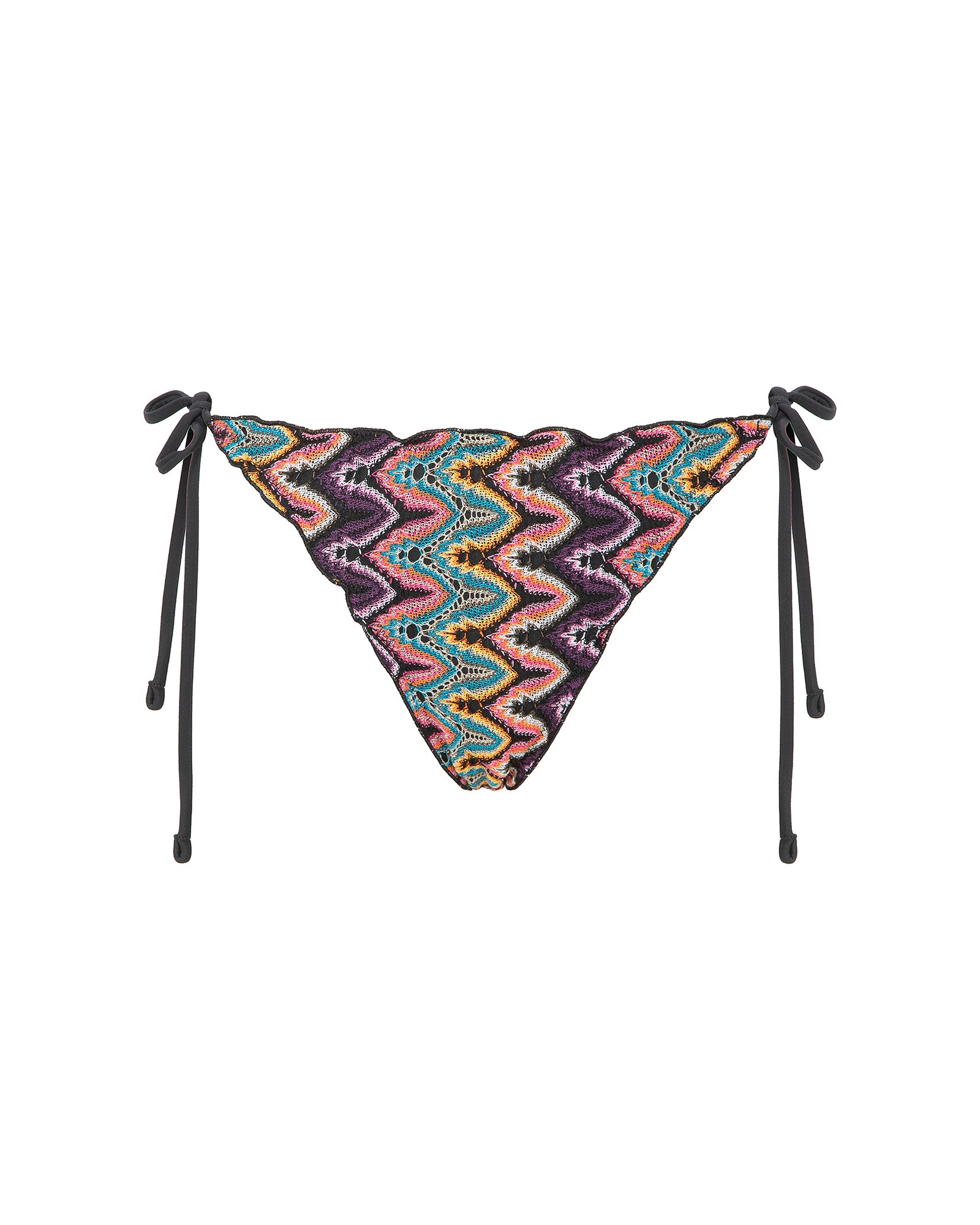 Slip brasiliana per bikini Cotazur fantasia zig zag con laccetti
