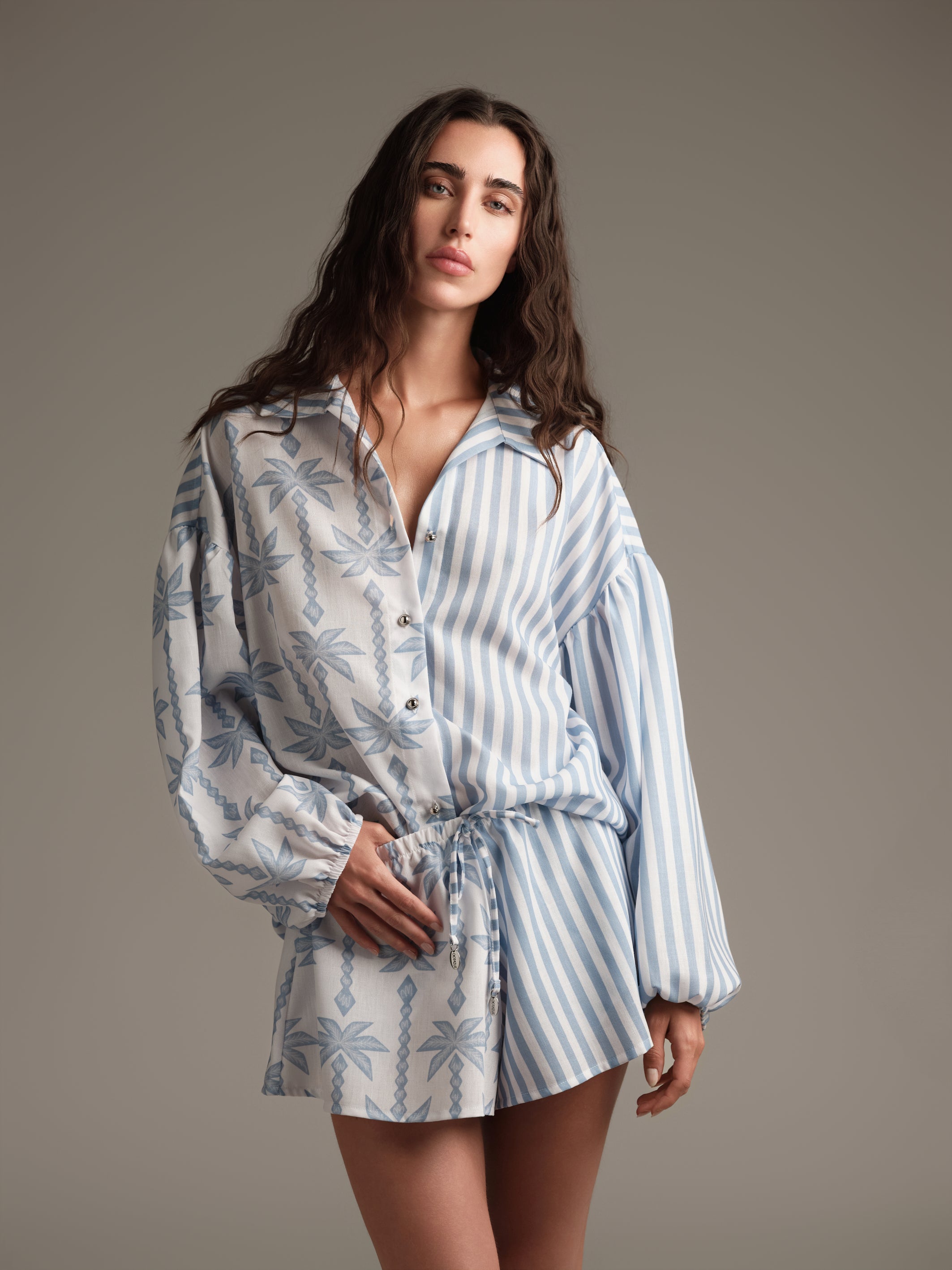 Camicia allover palma