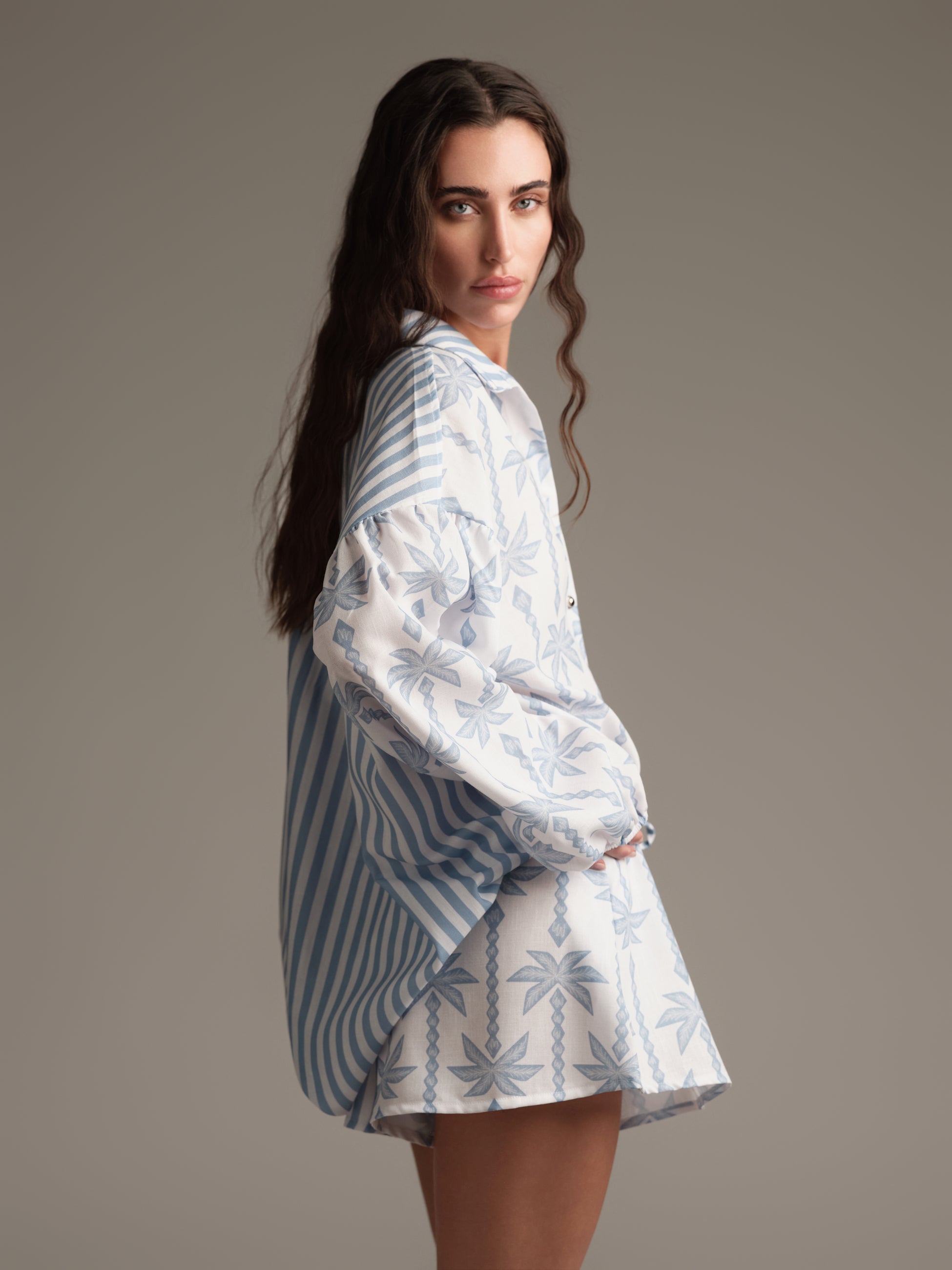 Camicia allover palma