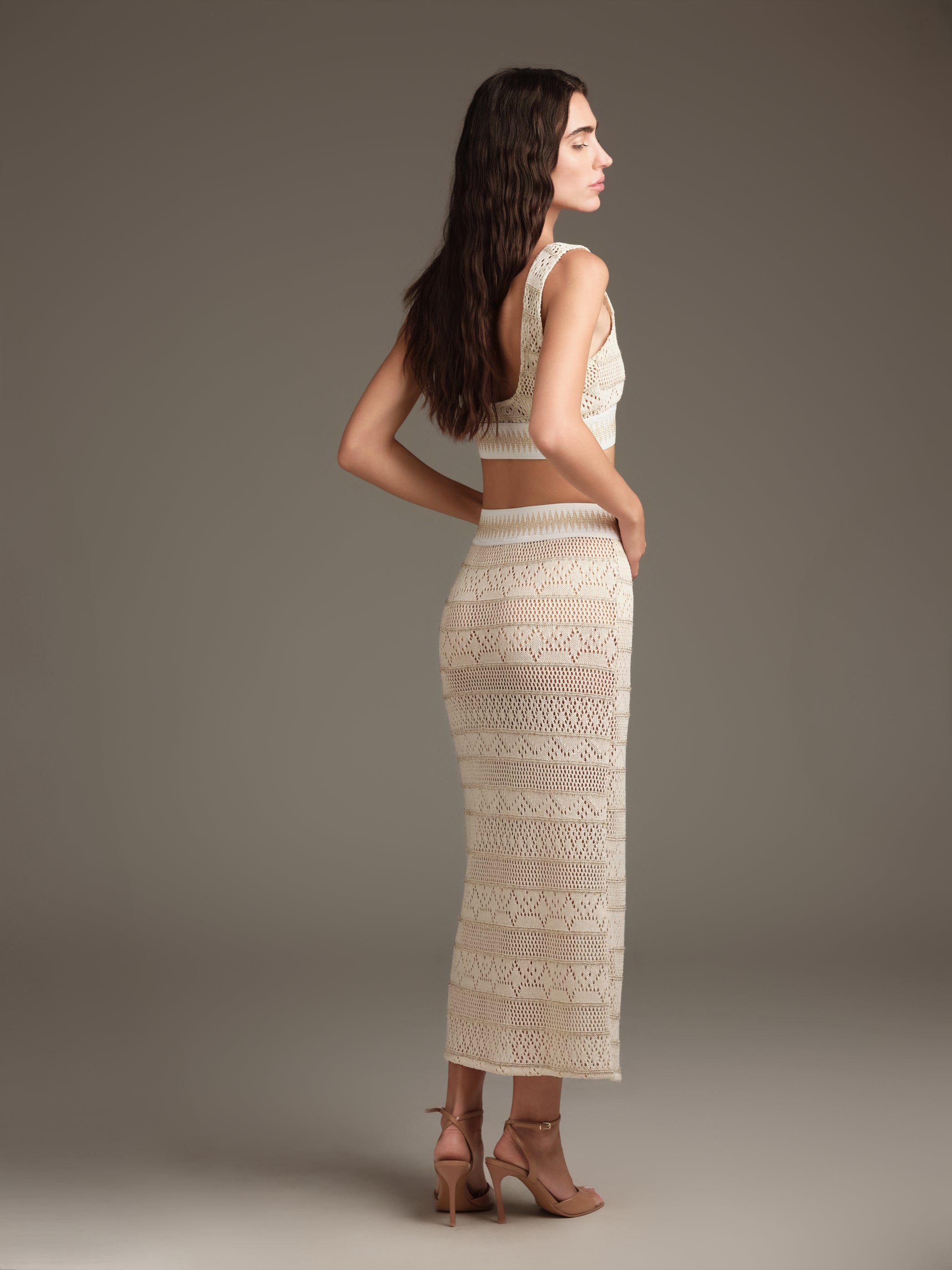 Gonna lunga in maglia crochet