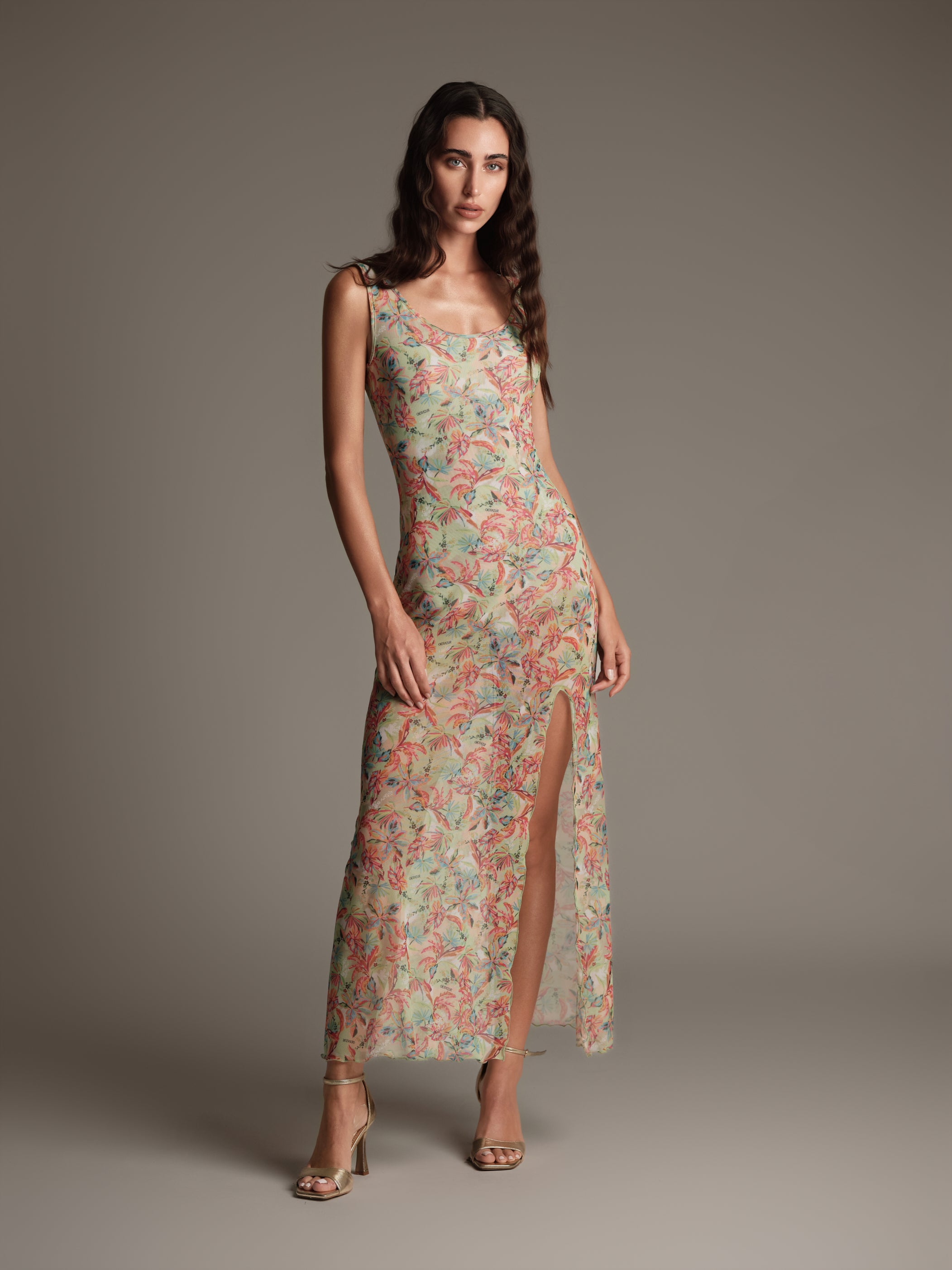 Abito lungo stampa tropicacana