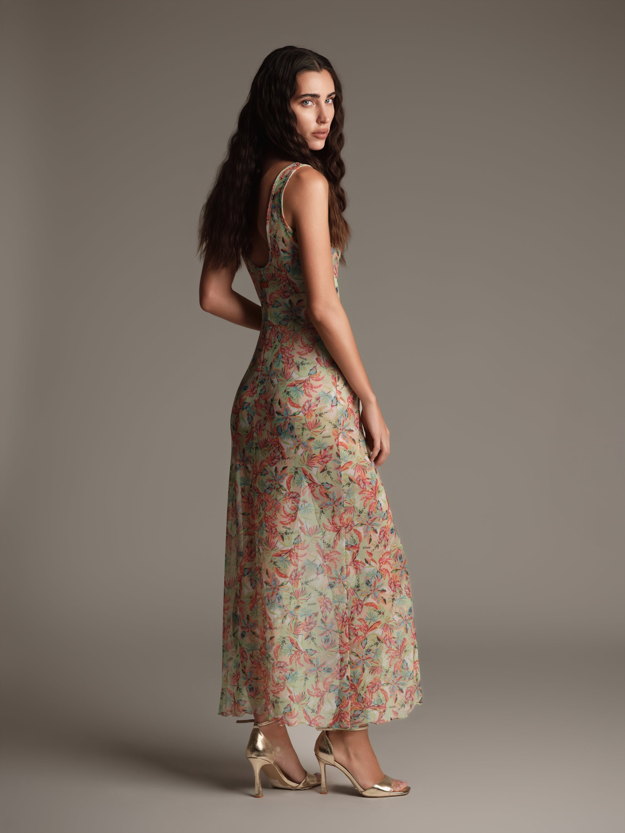 Abito lungo stampa tropicacana