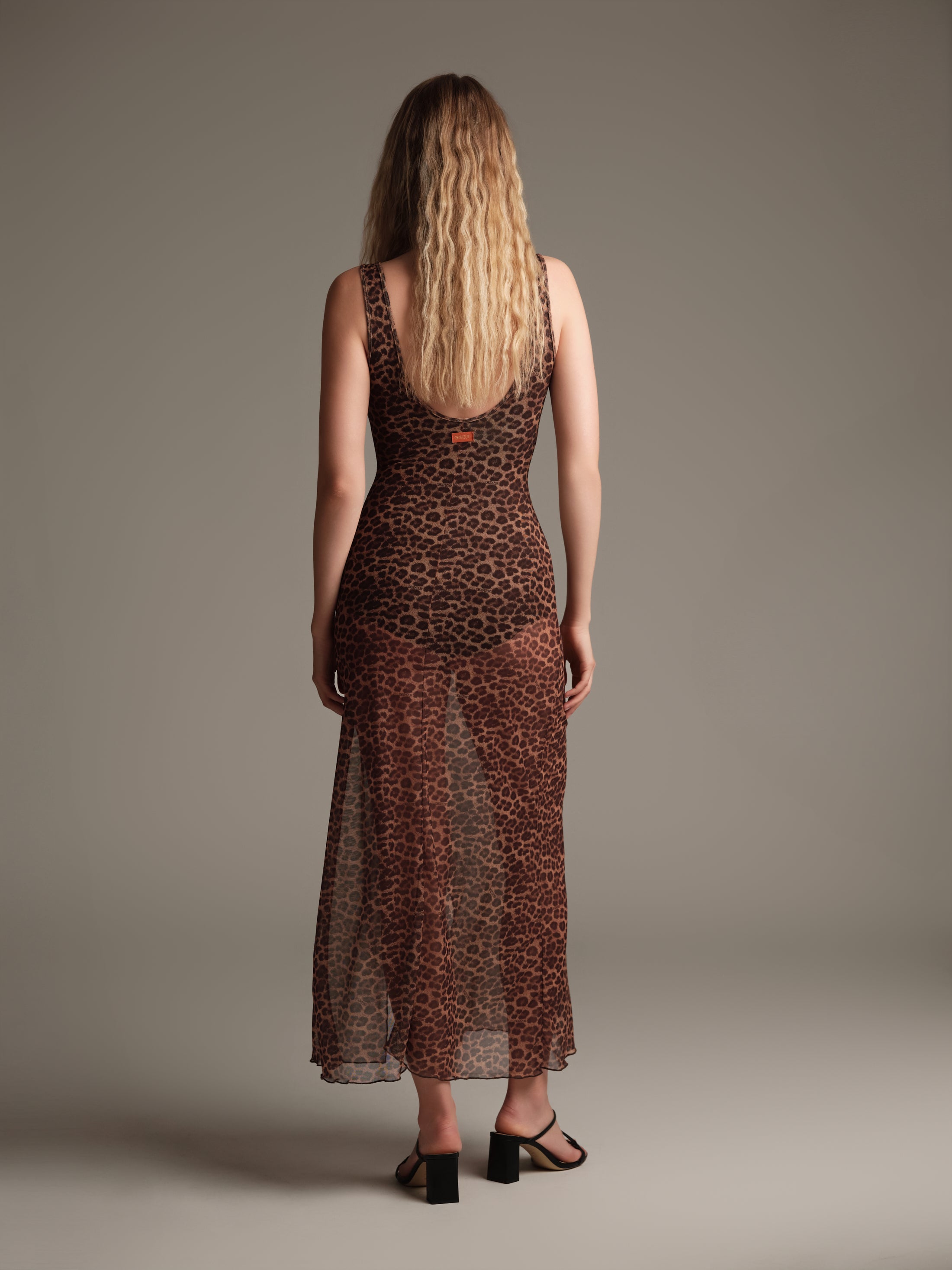 Abito lungo maculato