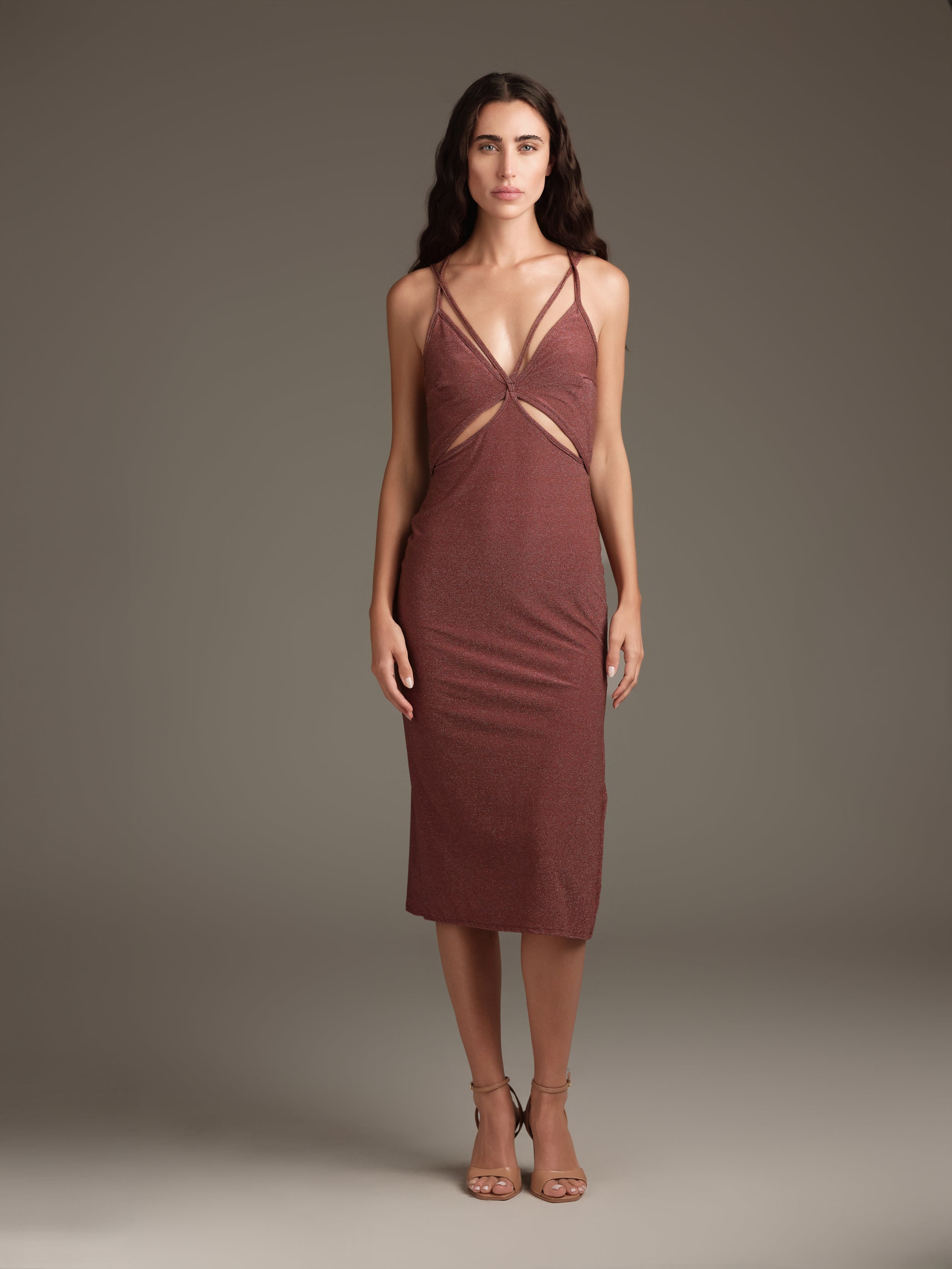 Abito midi in lurex