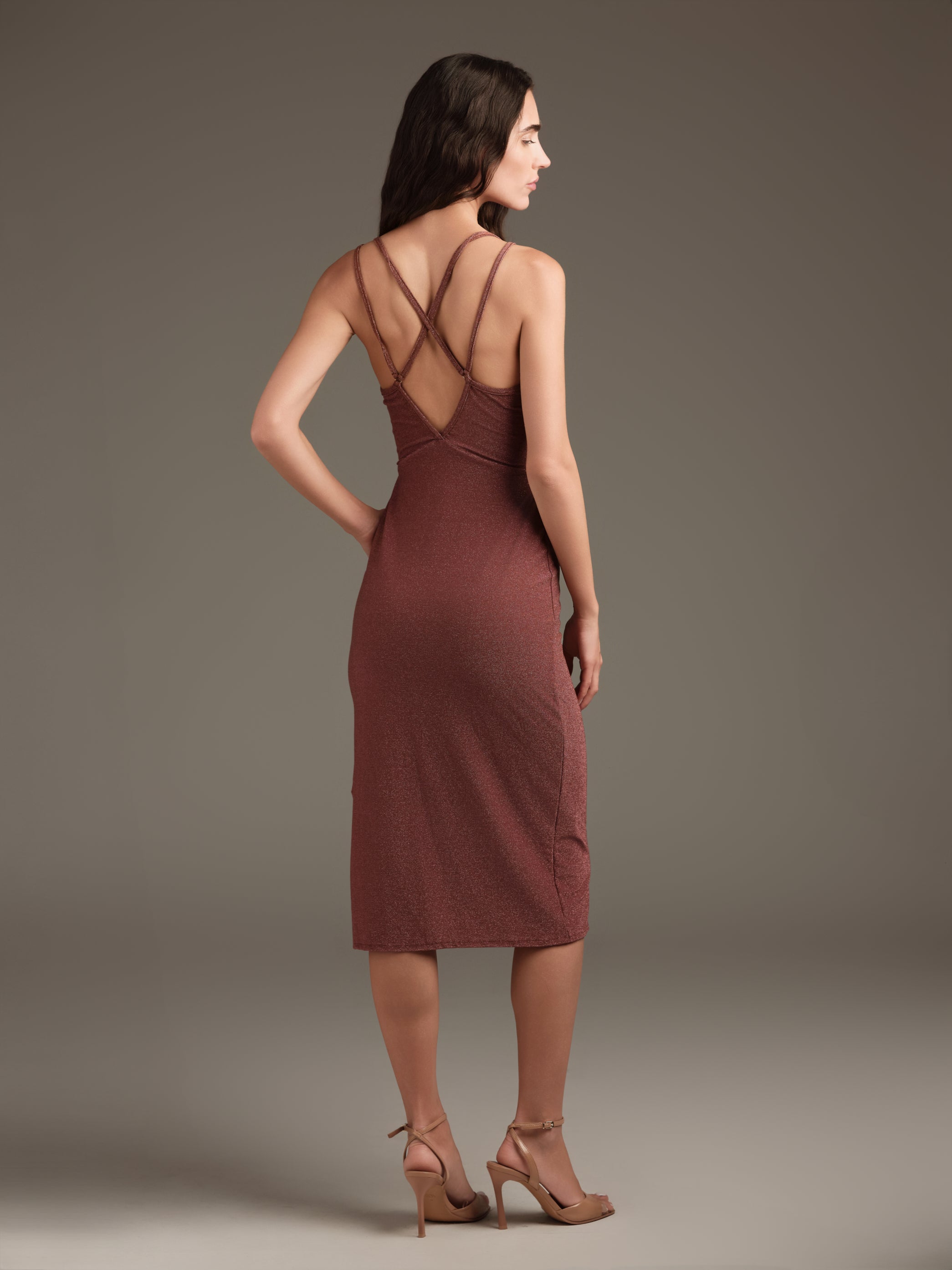 Abito midi in lurex