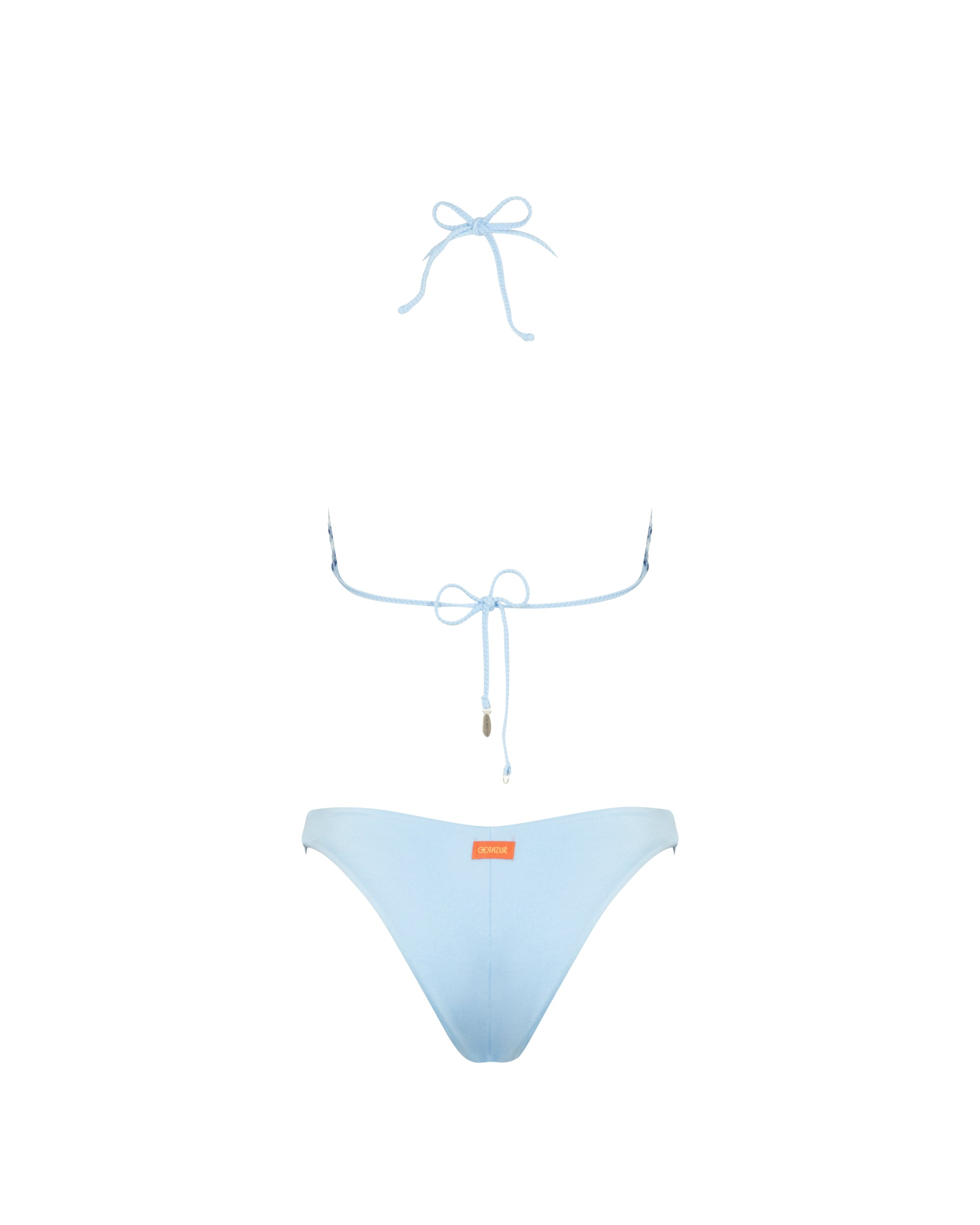 Bikini triangolo con bordi volant