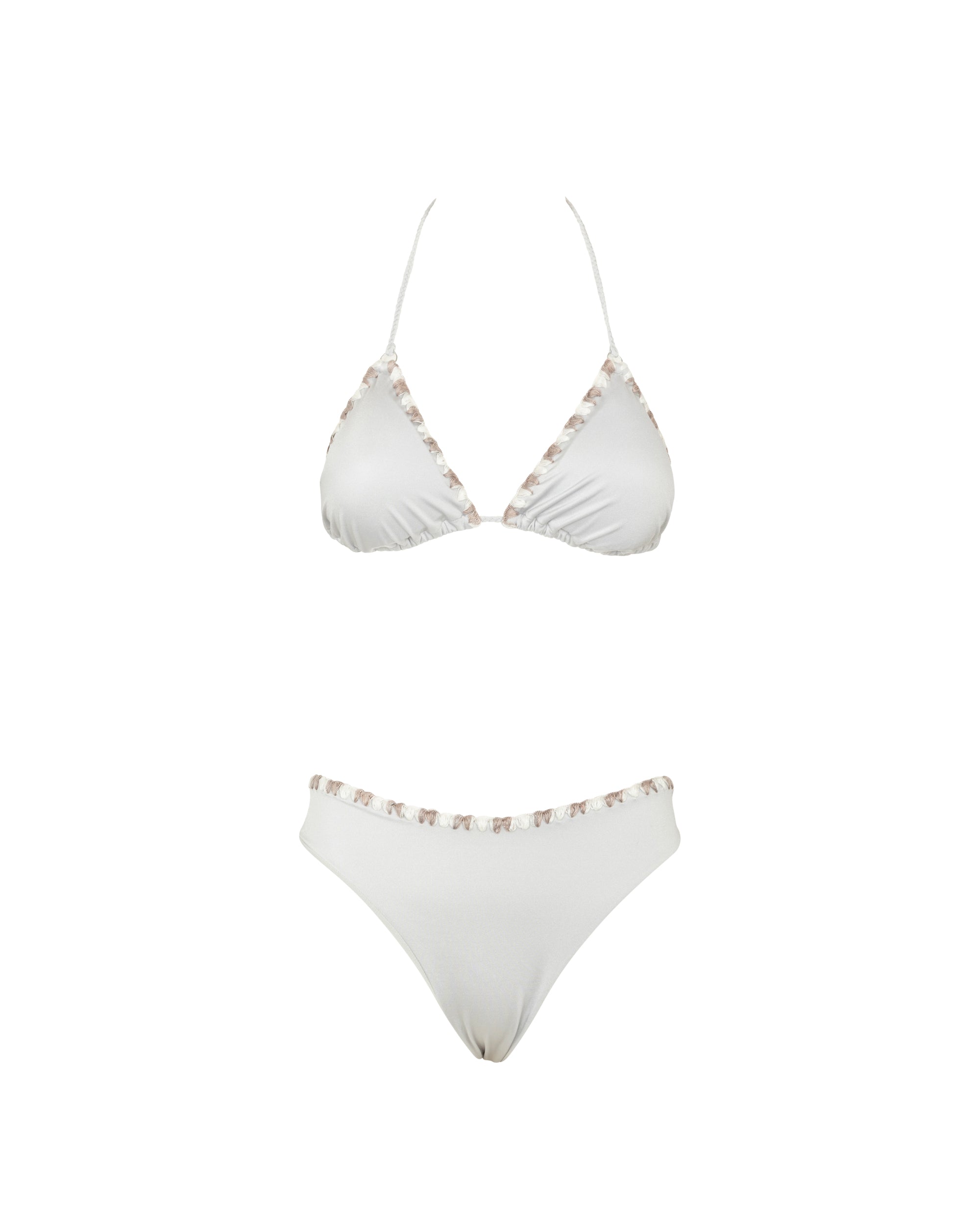 Bikini triangolo con bordi volant