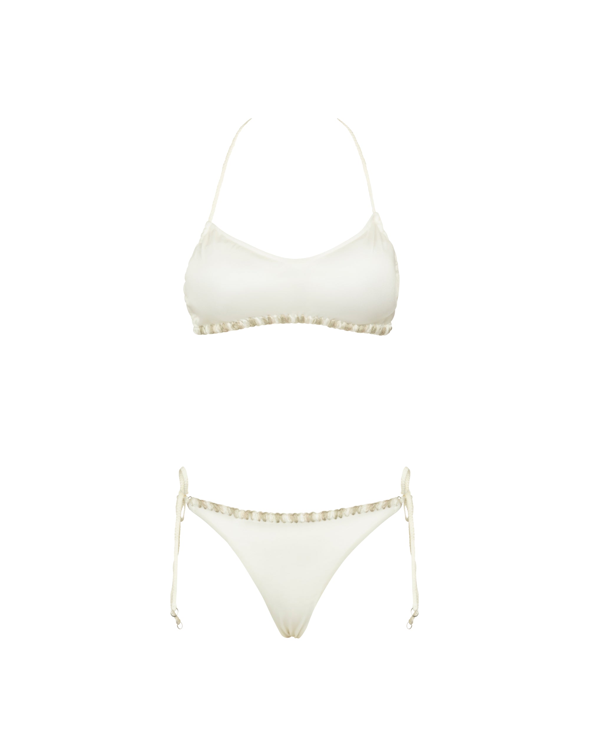 Bikini fascia con spalline e ricamo