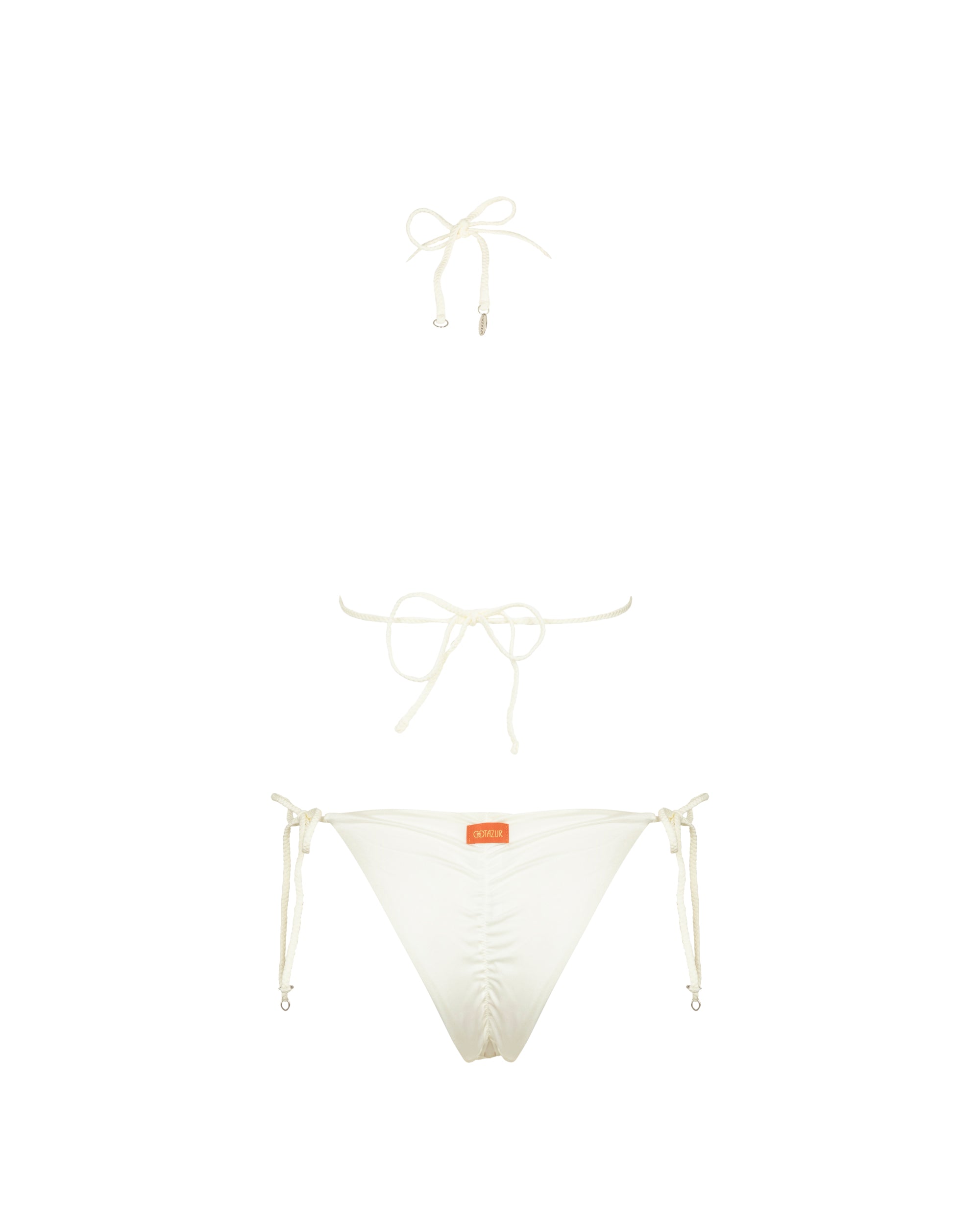 Bikini fascia con spalline e ricamo