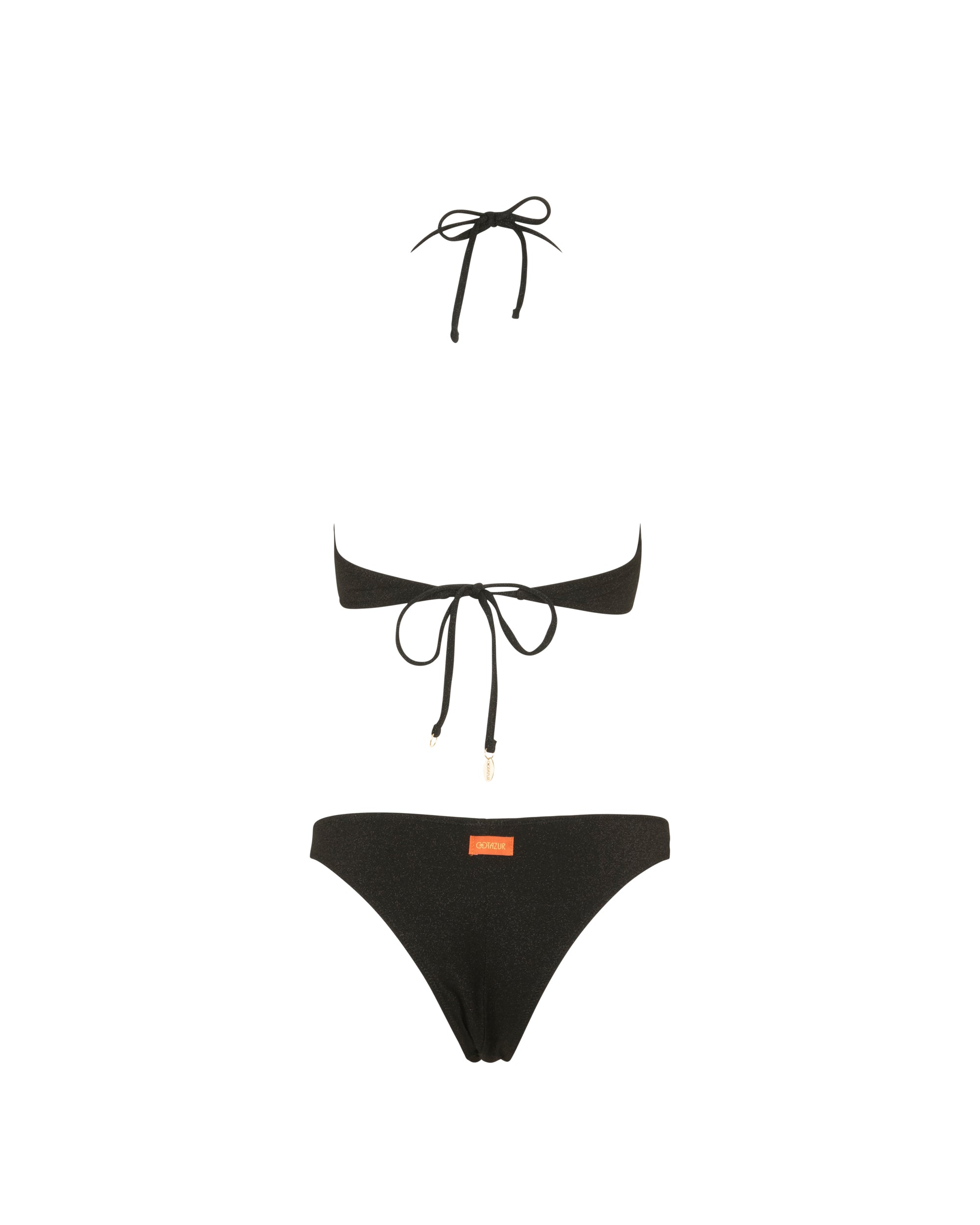 Bikini bralette  con bordi a contrasto e anello