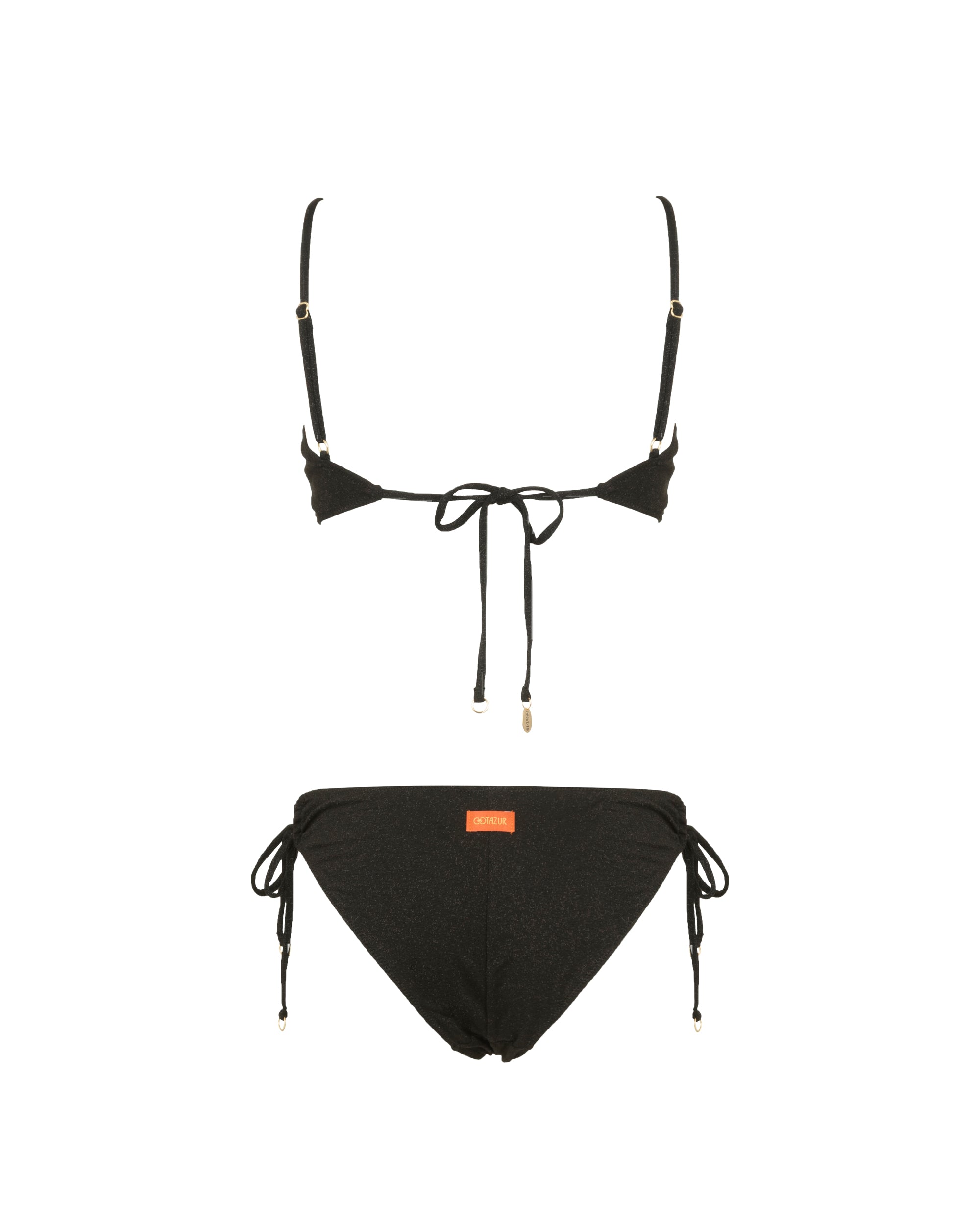 Bikini fascia lurex con bordi a contrasto