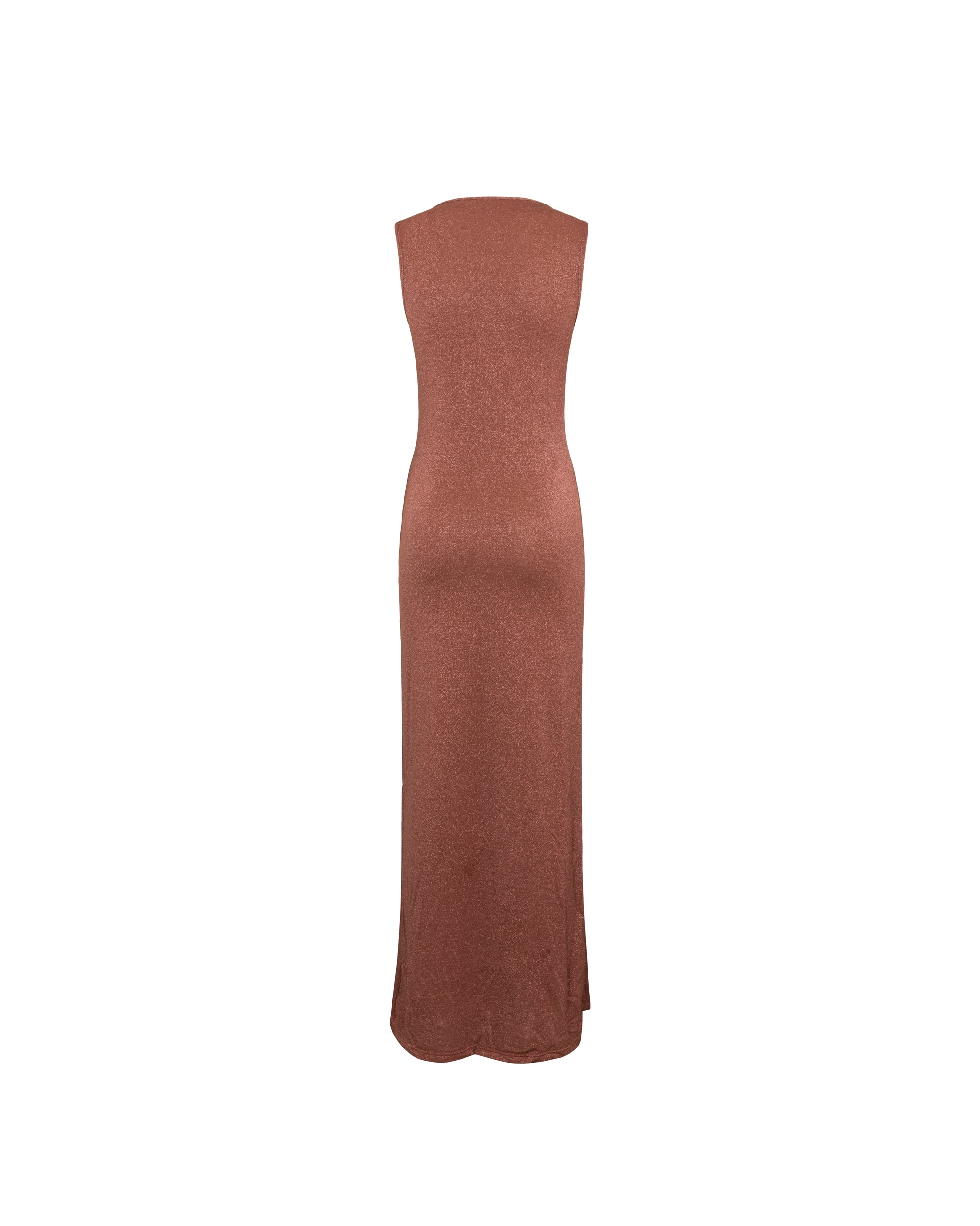 Abito lungo drappeggiato in lurex